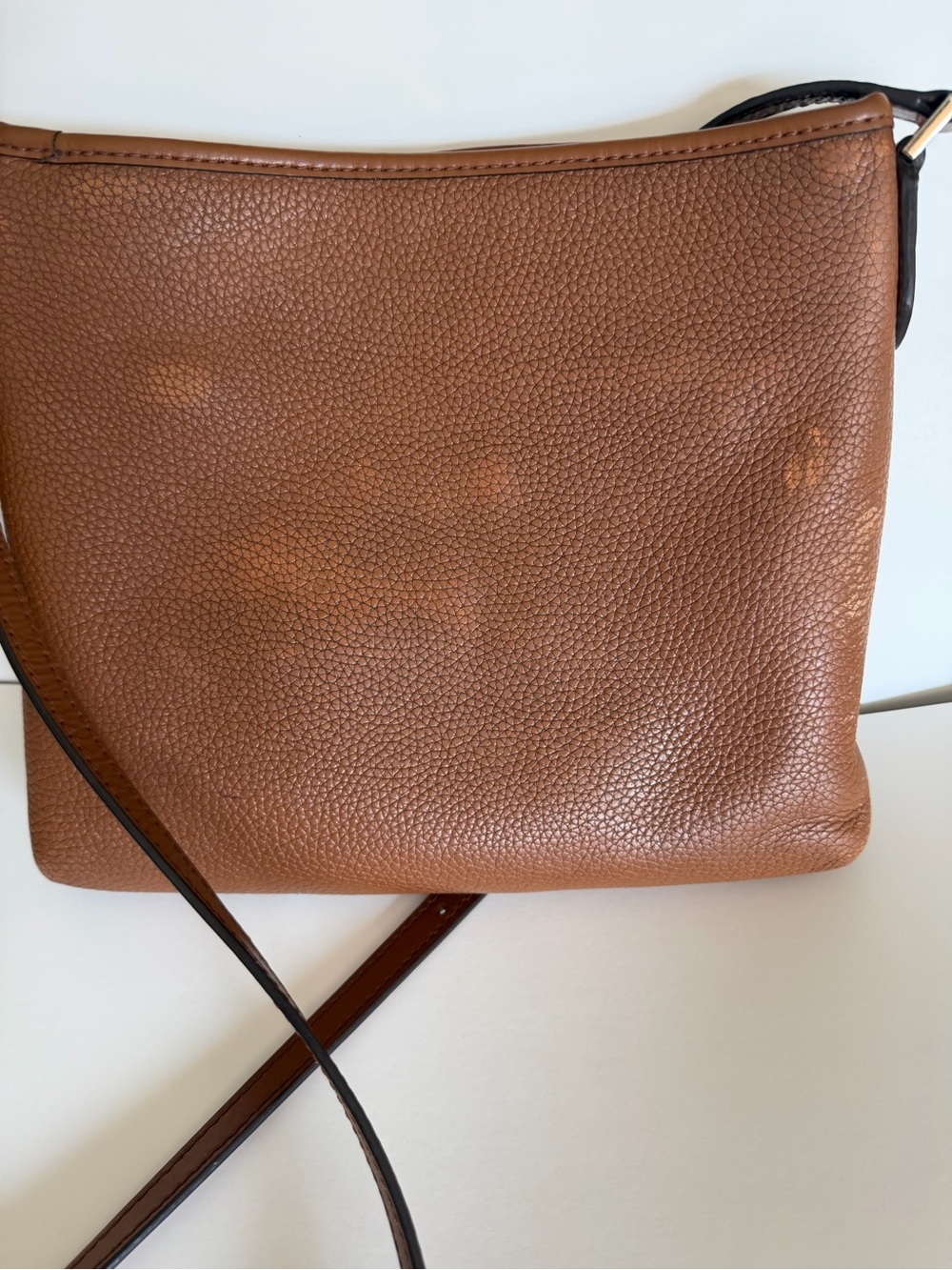 Michael Kors Cognac Pebbled Leather Crossbody Bag Gold Hardware - Picture 5 of 6